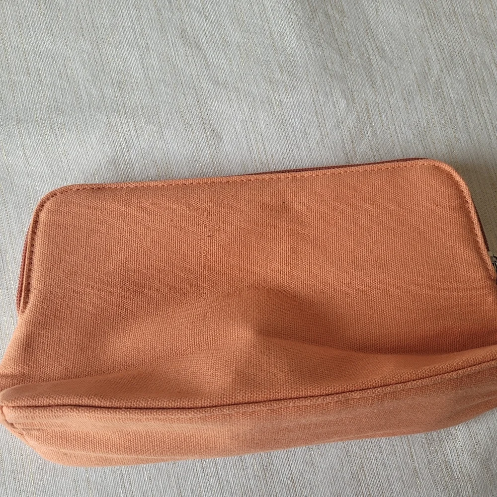 Philosophy Coral Canvas Cosmetic Pouch with Metal Logo